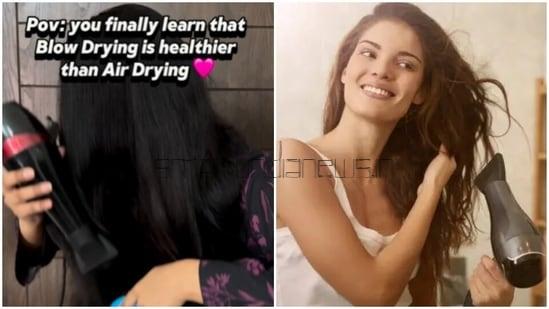 Online video suggests blow drying hair is better for your health than letting it air dry, but a dermatologist negates this claim.